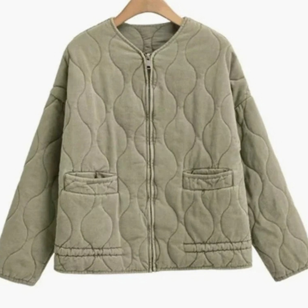 Annabel | Damen Steppjacke mit Stehkragen, Reißverschluss und Taschen