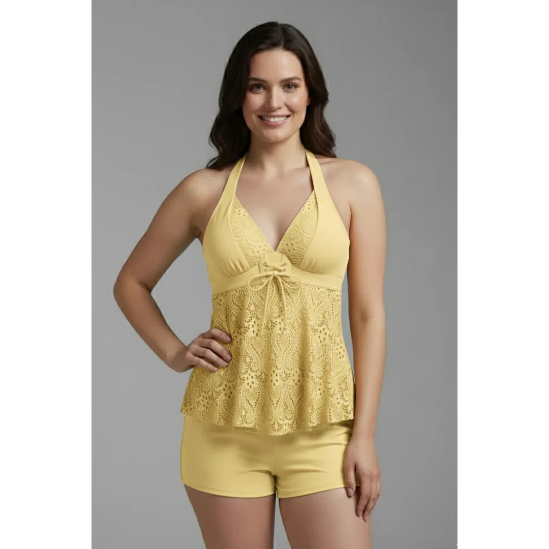 Annalena | Damen Tankini Zweiteiler Strand Urlaub Elegant