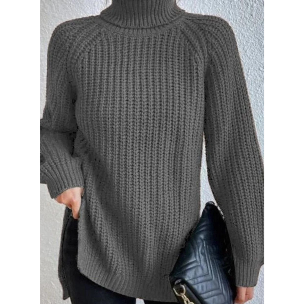 Annegret | Damen Oversized Rollkragenpullover mit Langarm und Weitem Schnitt