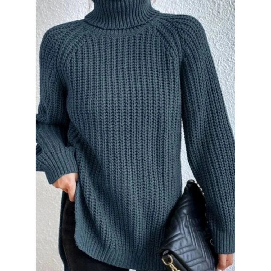 Annegret | Damen Oversized Rollkragenpullover mit Langarm und Weitem Schnitt