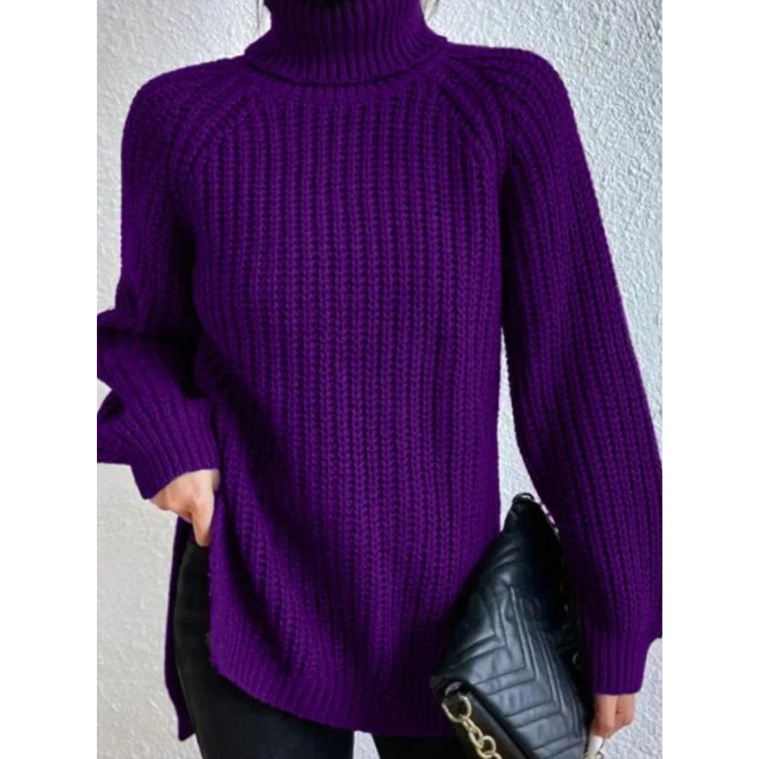 Annegret | Damen Oversized Rollkragenpullover mit Langarm und Weitem Schnitt