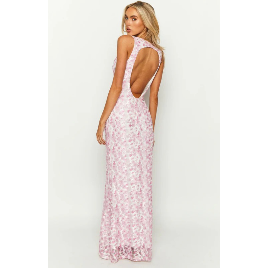 Annelie | Damen Maxi Kleid Für Hochzeitsgast Mit Blumen Print
