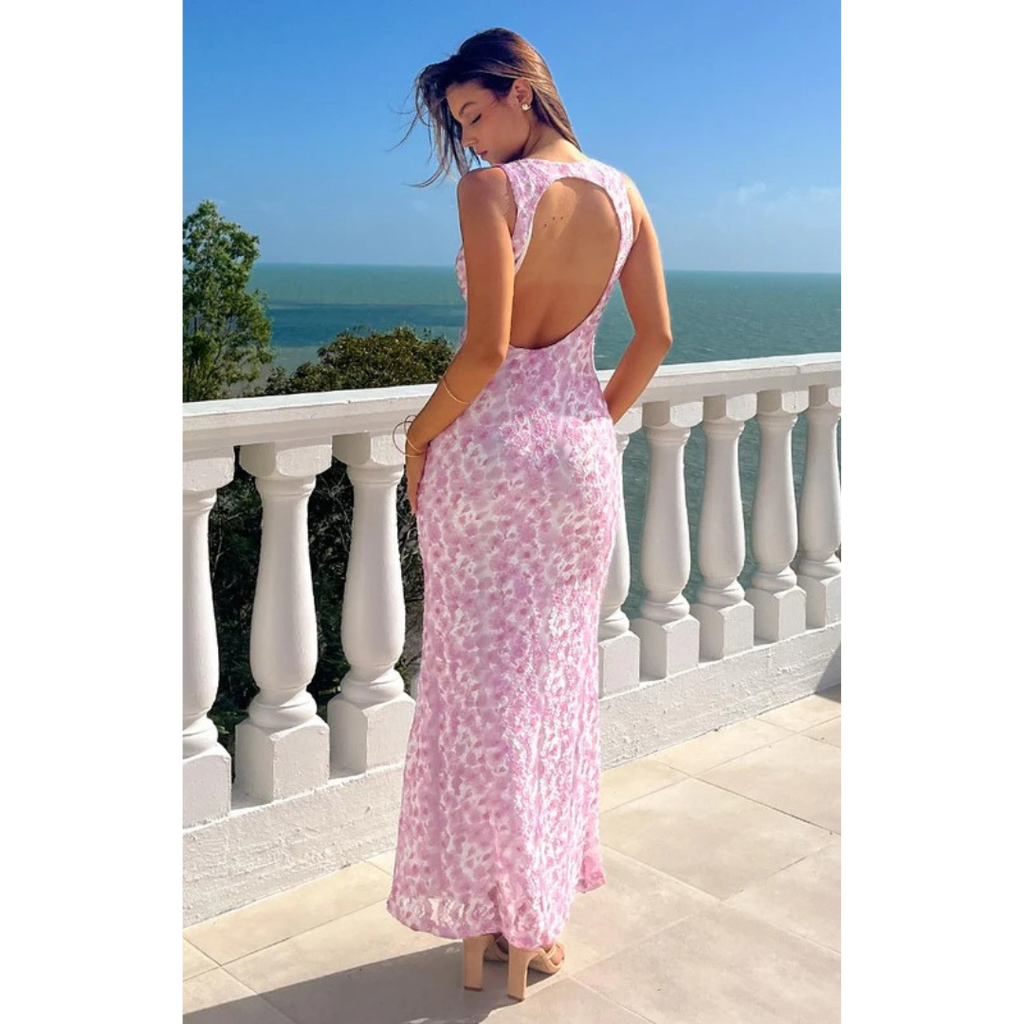 Annelie | Damen Maxi Kleid Für Hochzeitsgast Mit Blumen Print