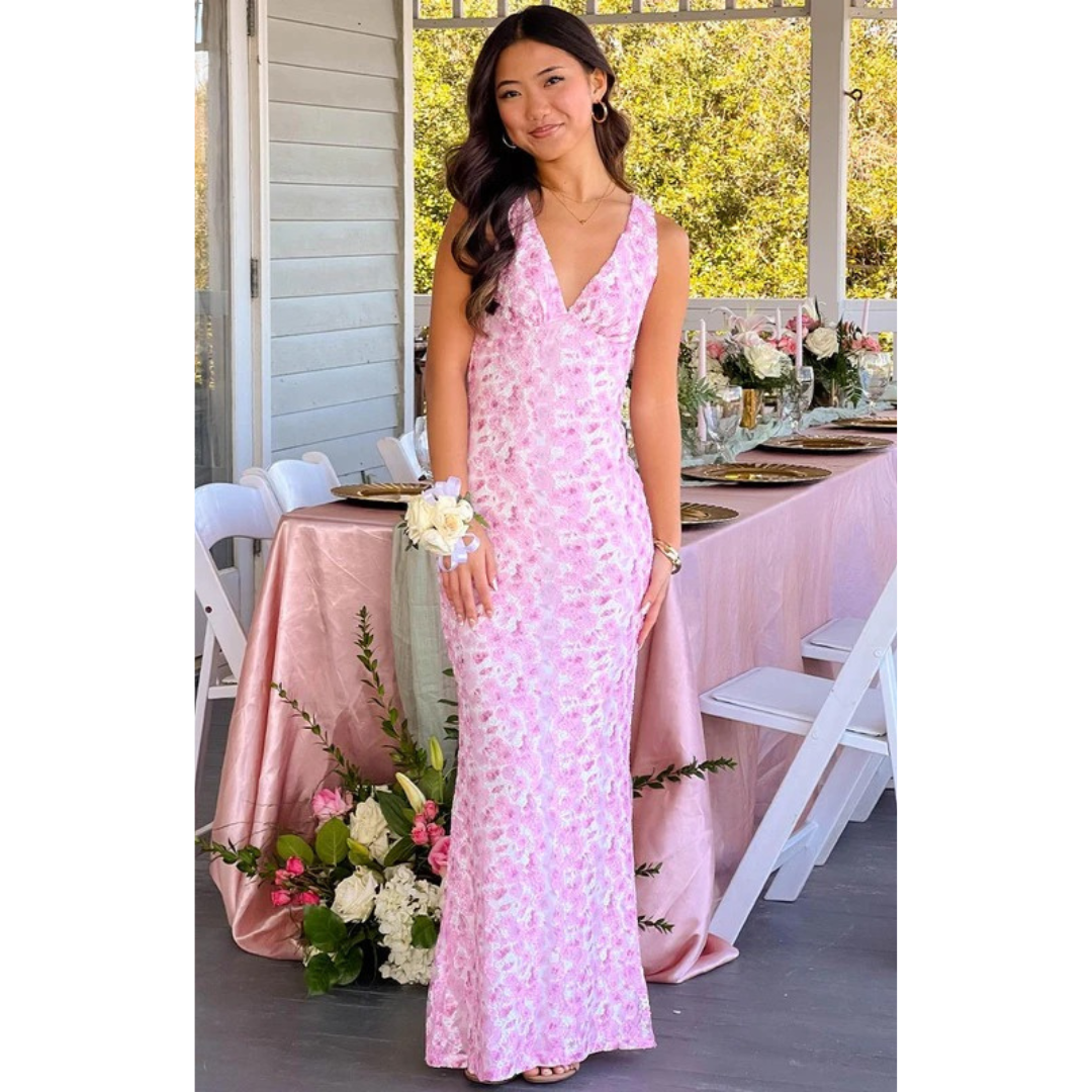 Annelie | Damen Maxi Kleid Für Hochzeitsgast Mit Blumen Print
