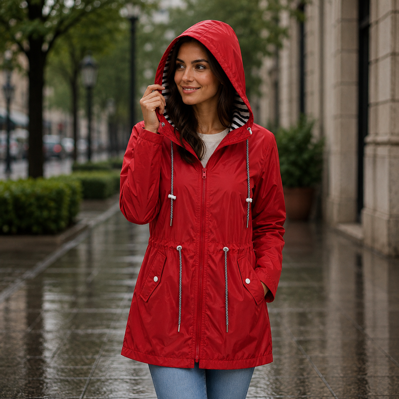 Annelie | Damen Wasserdichte Regenjacke mit Kapuze