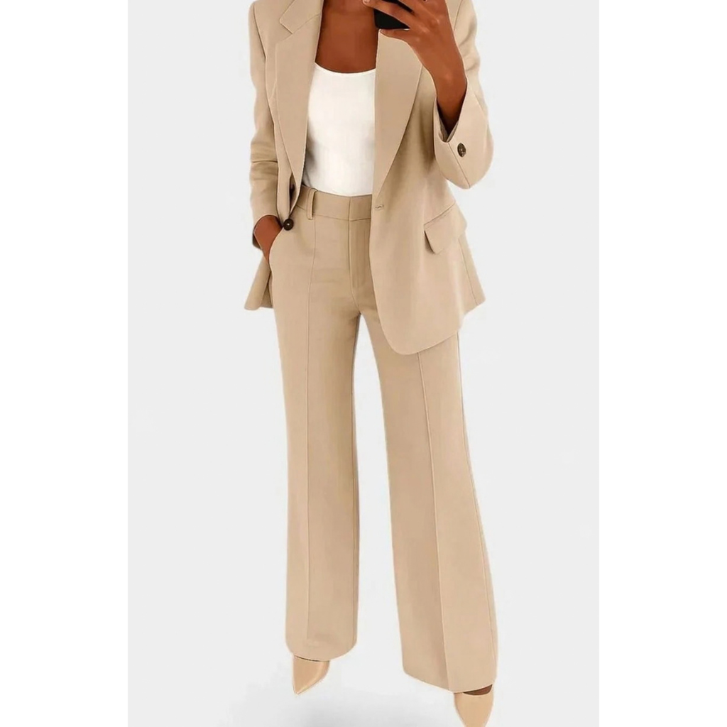 Annemarie | Damen Hosenanzug Zweiteiler mit Blazer und Schlaghose