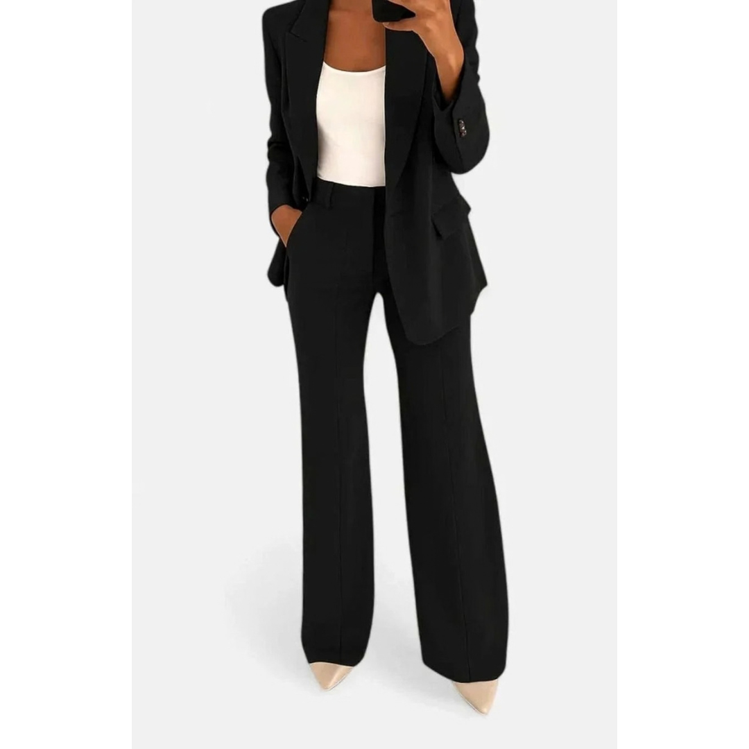 Annemarie | Damen Hosenanzug Zweiteiler mit Blazer und Schlaghose