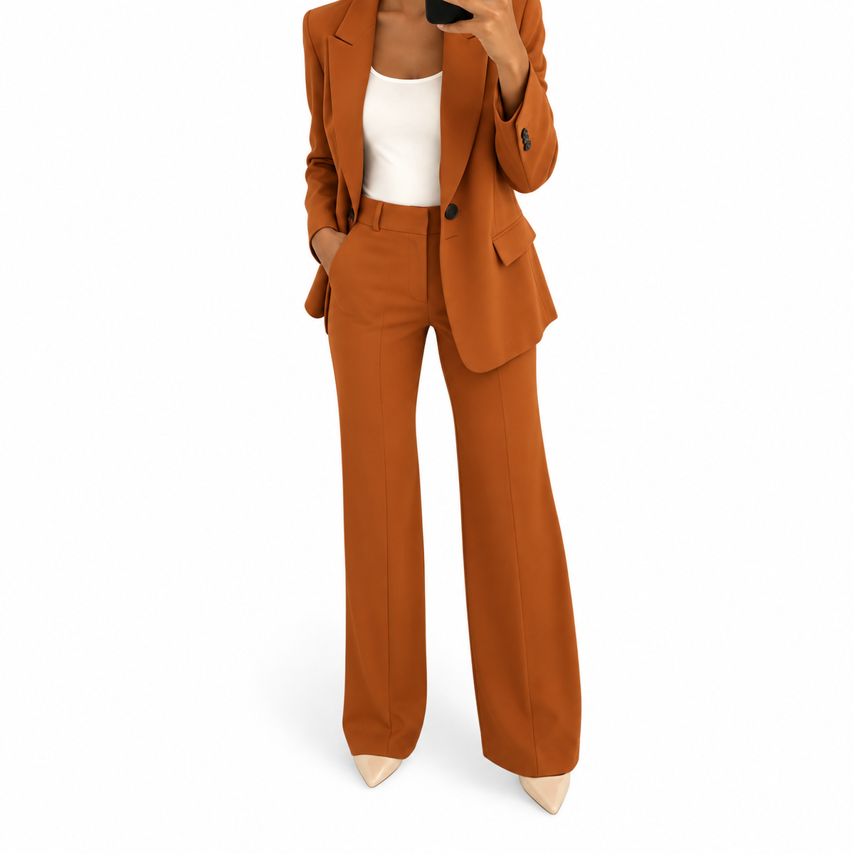 Annemarie | Damen Hosenanzug Zweiteiler mit Blazer und Schlaghose