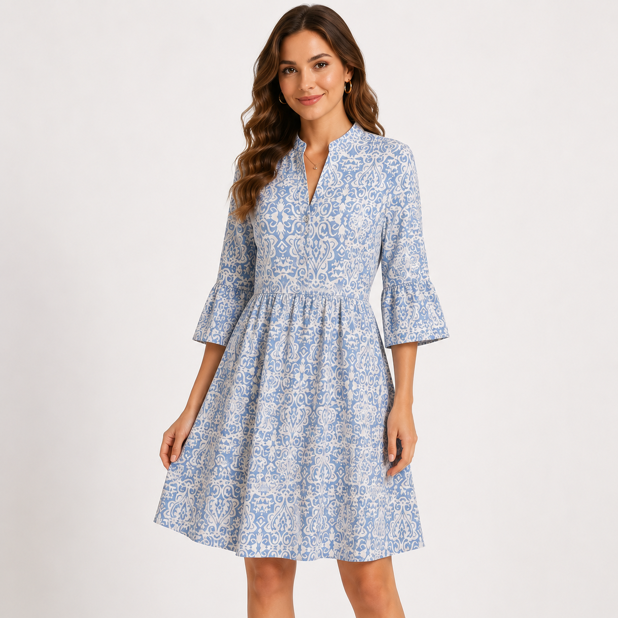 Annette | Damen Sommerkleid Mini Blau