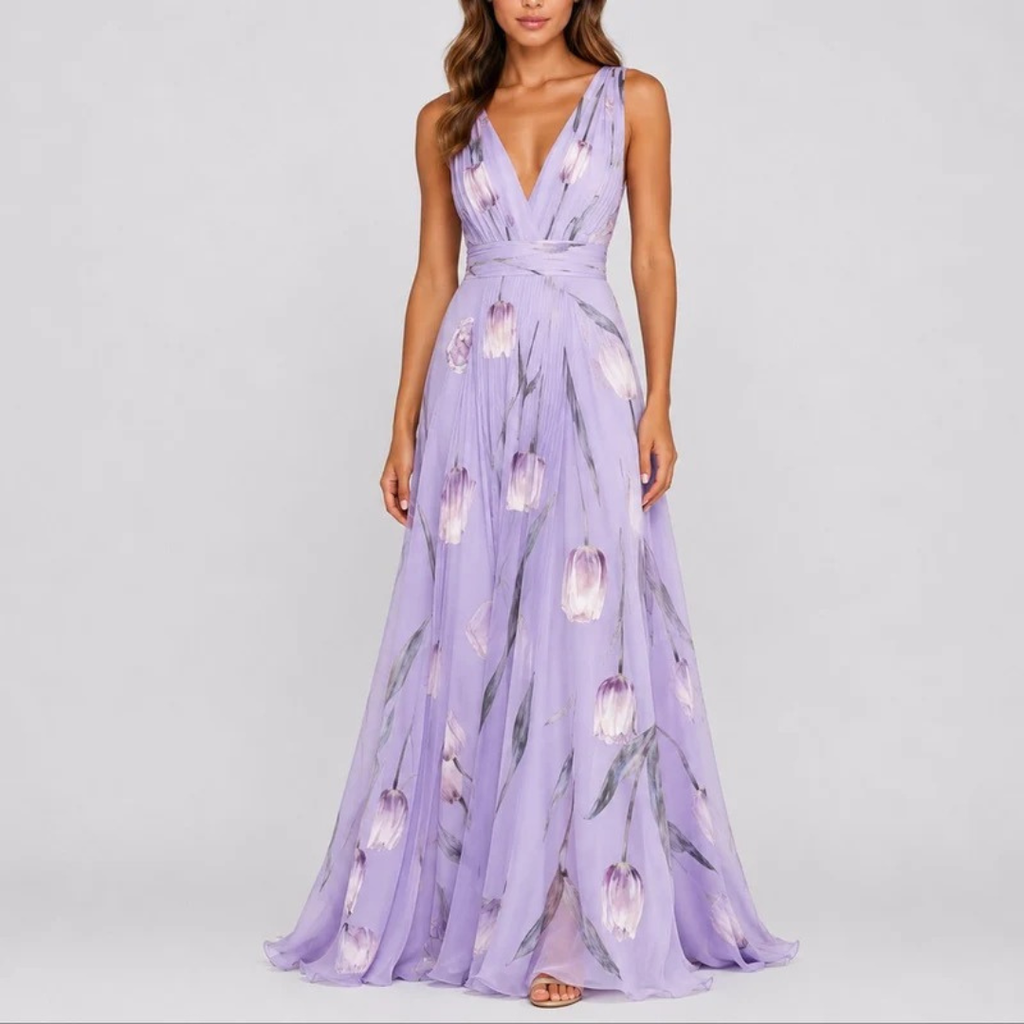 Annika | Damen Florale Maxikleid für Hochzeitsgäste im Herbst
