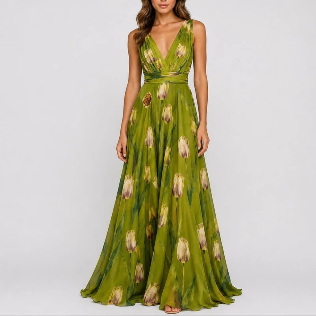 Annika | Damen Florale Maxikleid für Hochzeitsgäste im Herbst