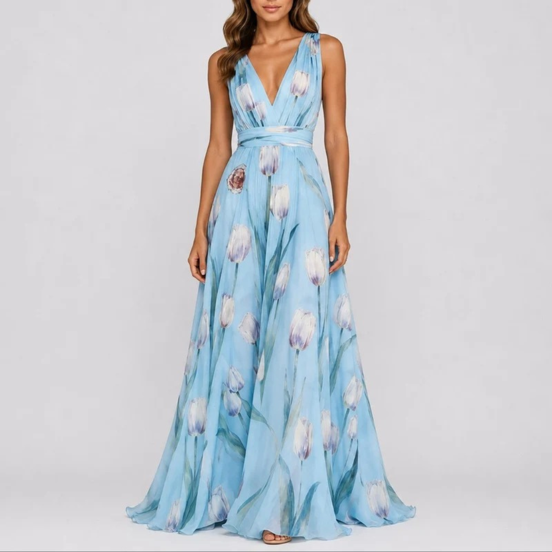 Annika | Damen Florale Maxikleid für Hochzeitsgäste im Herbst