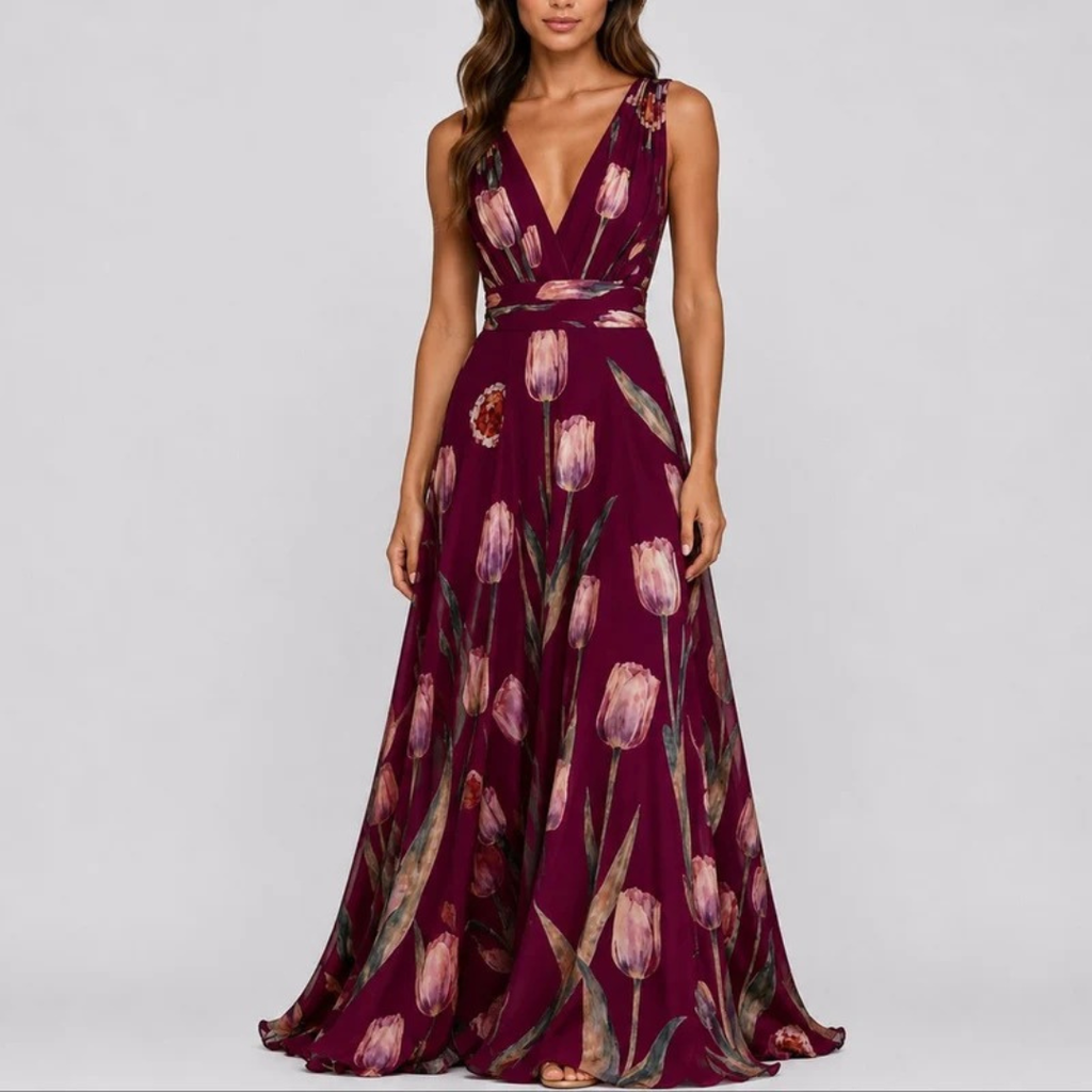Annika | Damen Florale Maxikleid für Hochzeitsgäste im Herbst