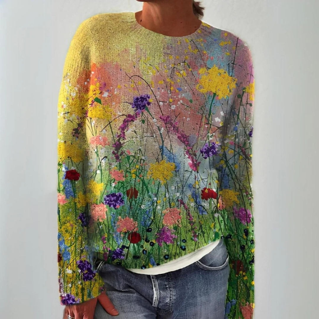 Annika | Damen Pullover mit Blumenmuster