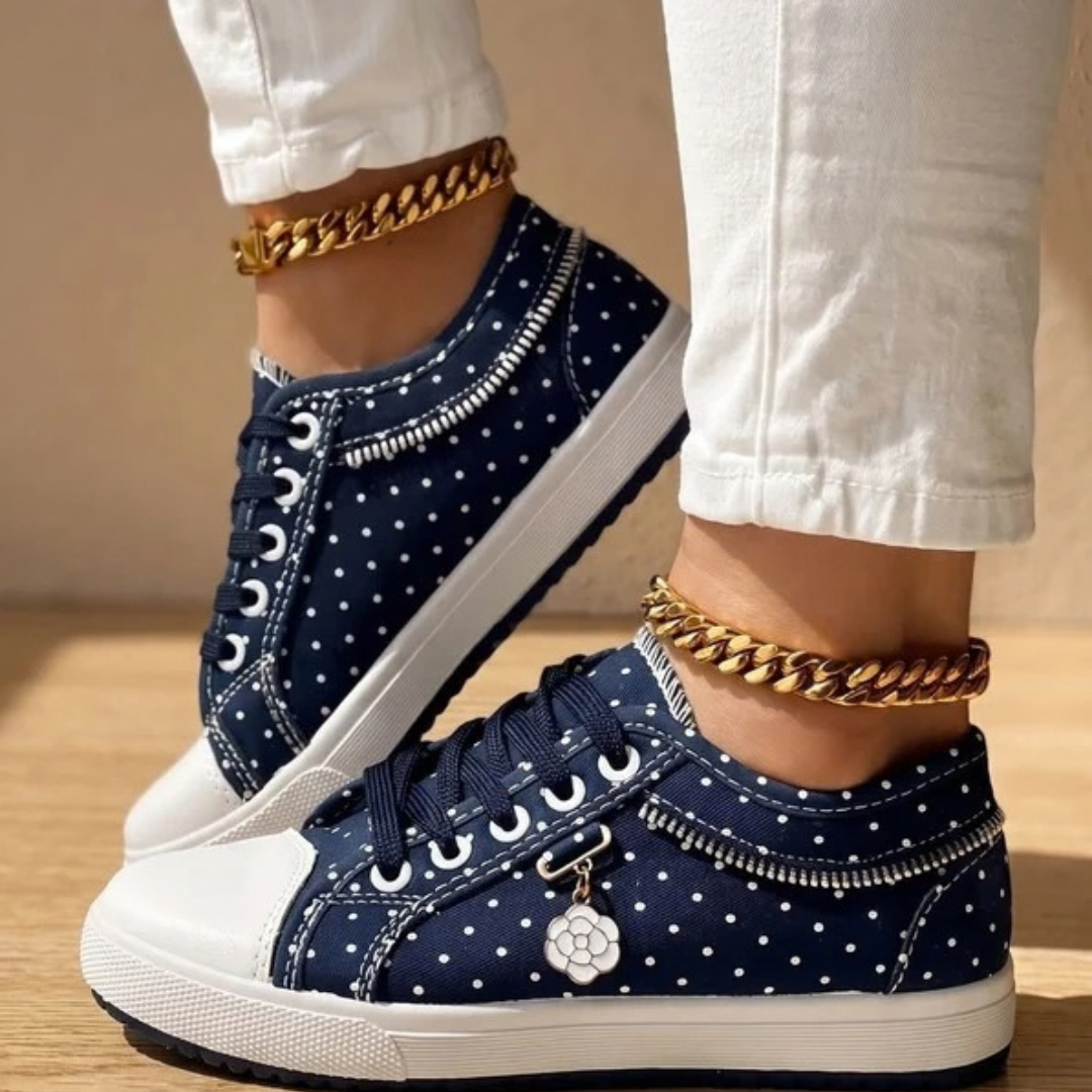 Anouk | Damen Orthopädische Sneaker mit Schnürschuh und Blumen