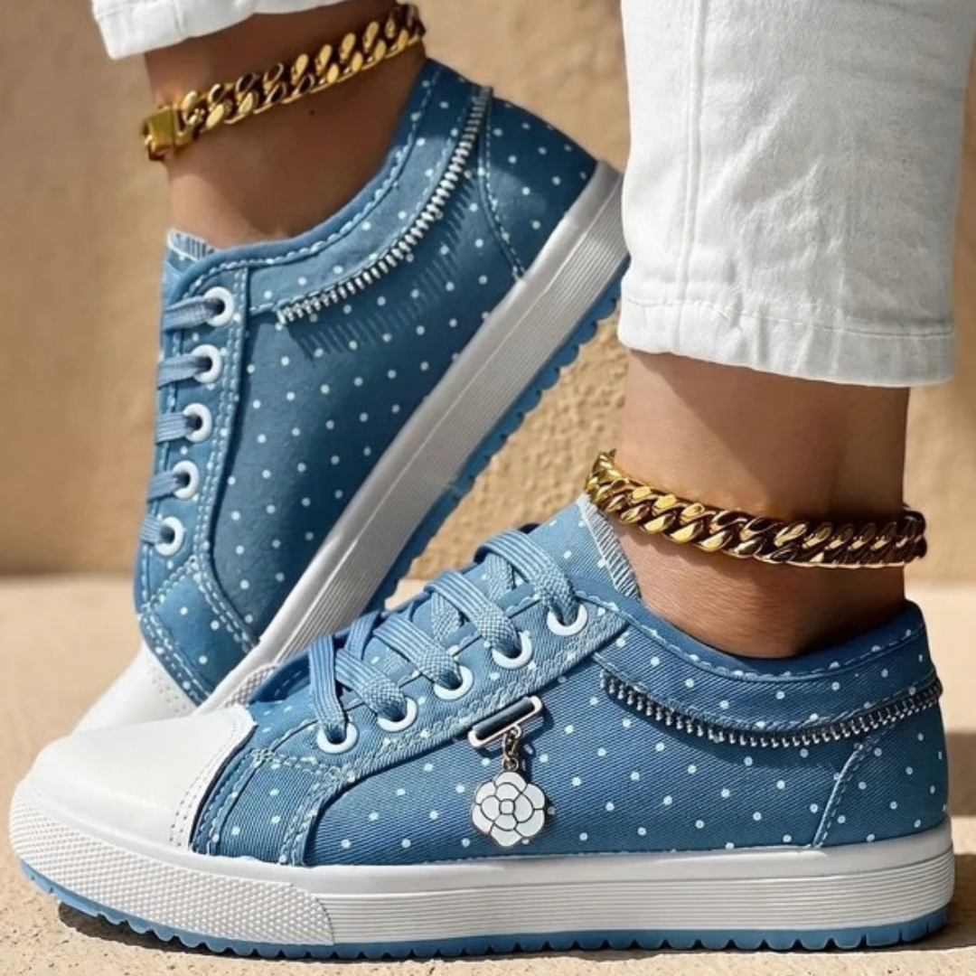 Anouk | Damen Orthopädische Sneaker mit Schnürschuh und Blumen