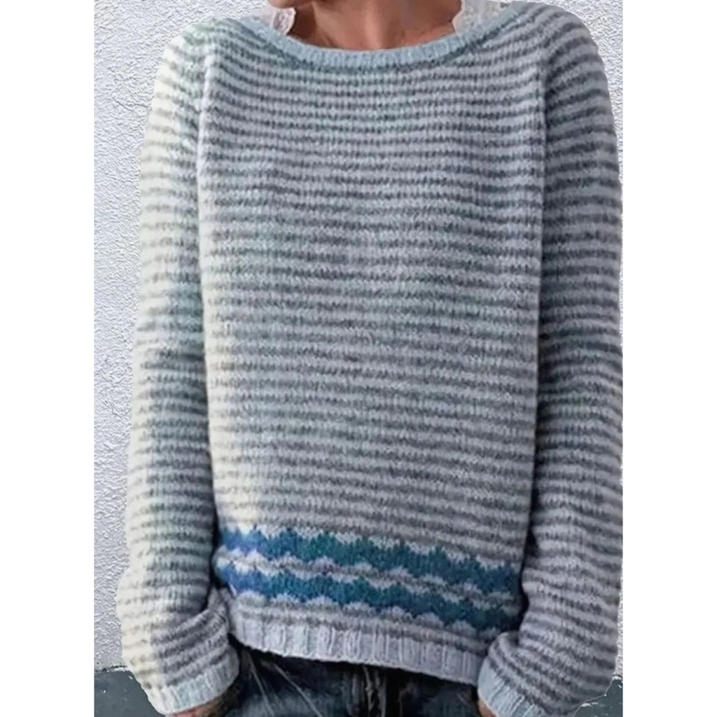 Antonia | Damen Strickpullover mit Muster und Langarm