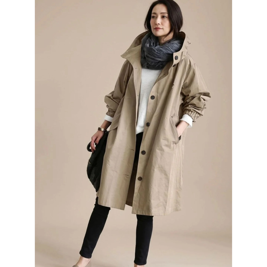 Apollonia | Damen Wasserdichte Regenjacke mit Kapuze, Knöpfen und Taschen