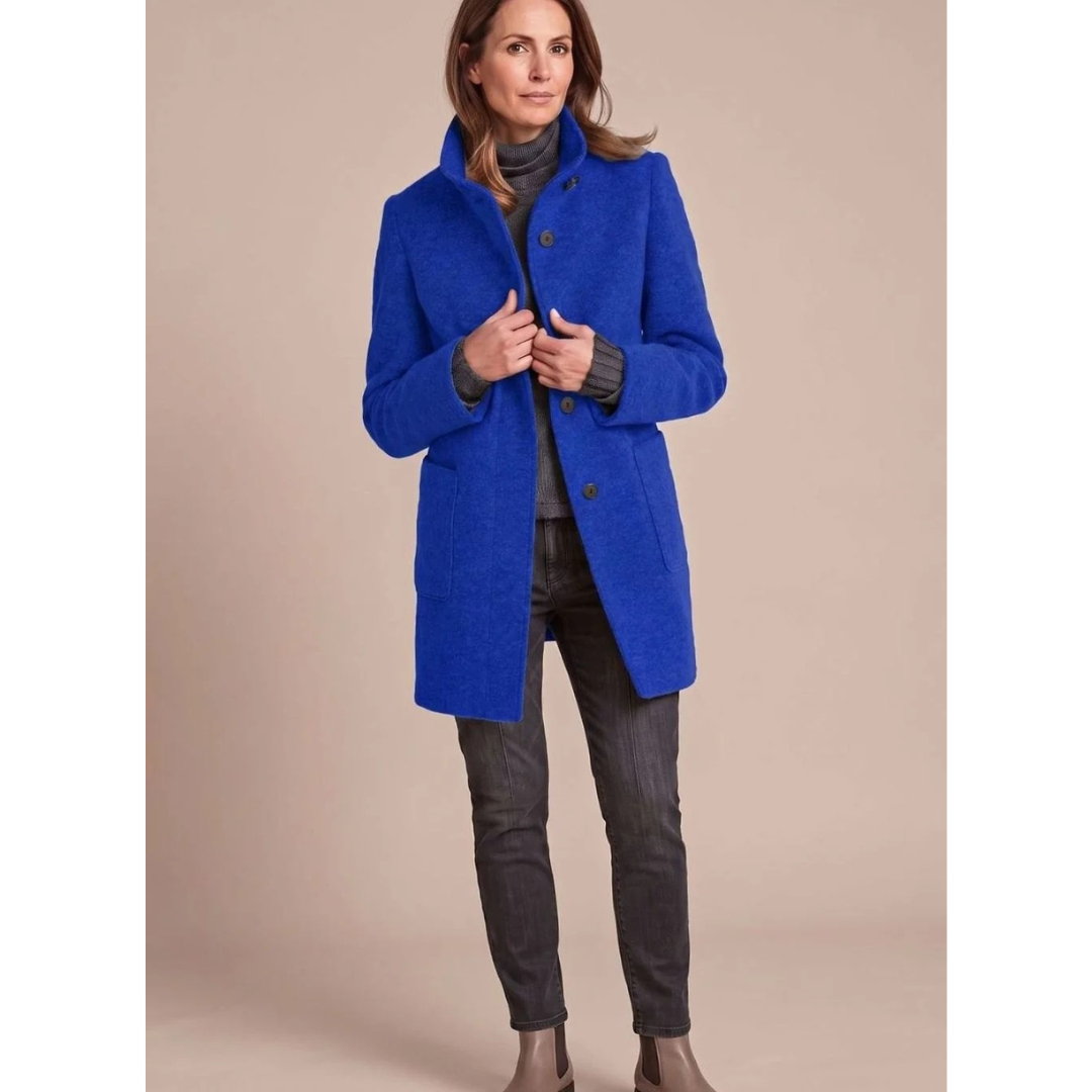 Ariane | Damen Winterjacke mit Stehkragen, Knöpfen und Taschen