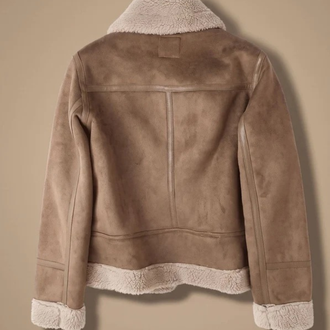 Aurea | Damen Winterjacke mit Gürtel und Teddy Details