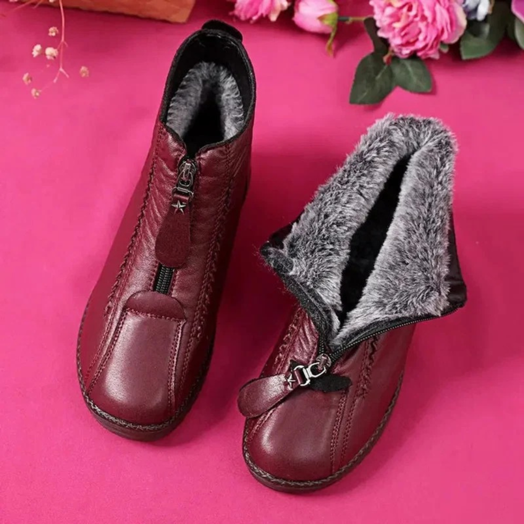 Aurora | Damen Orthopädische Gefütterte Stiefeletten mit Reißverschluss und Stabiler Sohle