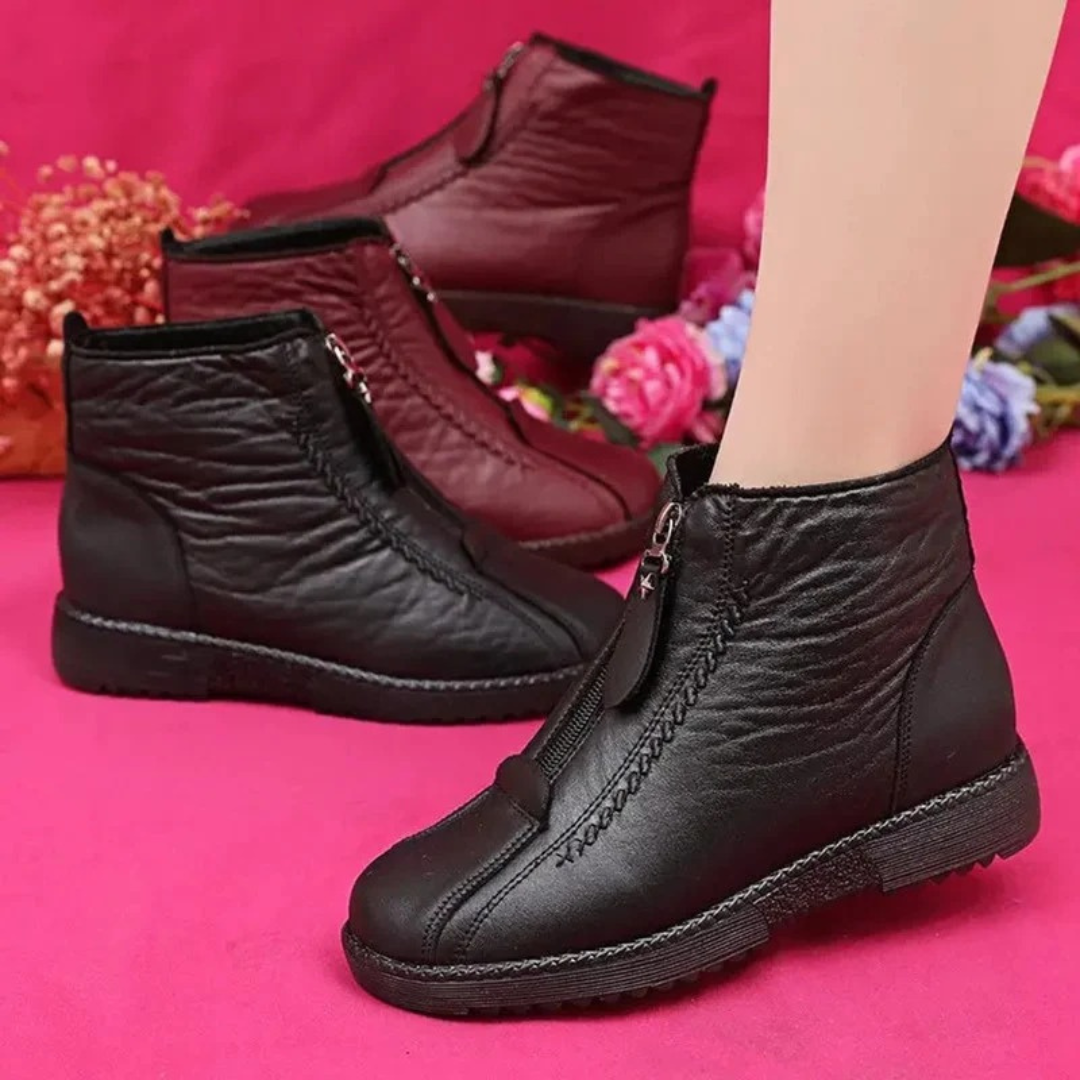 Aurora | Damen Orthopädische Gefütterte Stiefeletten mit Reißverschluss und Stabiler Sohle