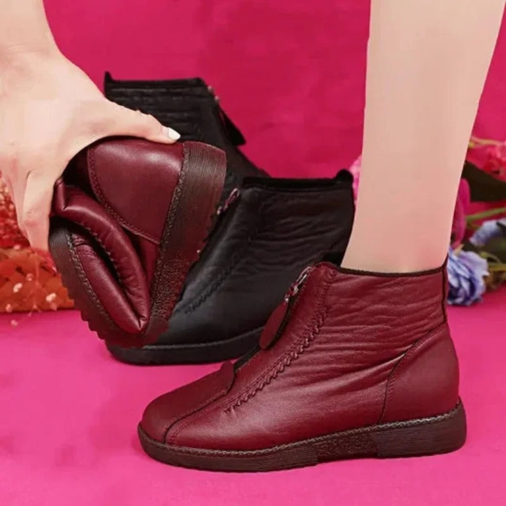 Aurora | Damen Orthopädische Gefütterte Stiefeletten mit Reißverschluss und Stabiler Sohle