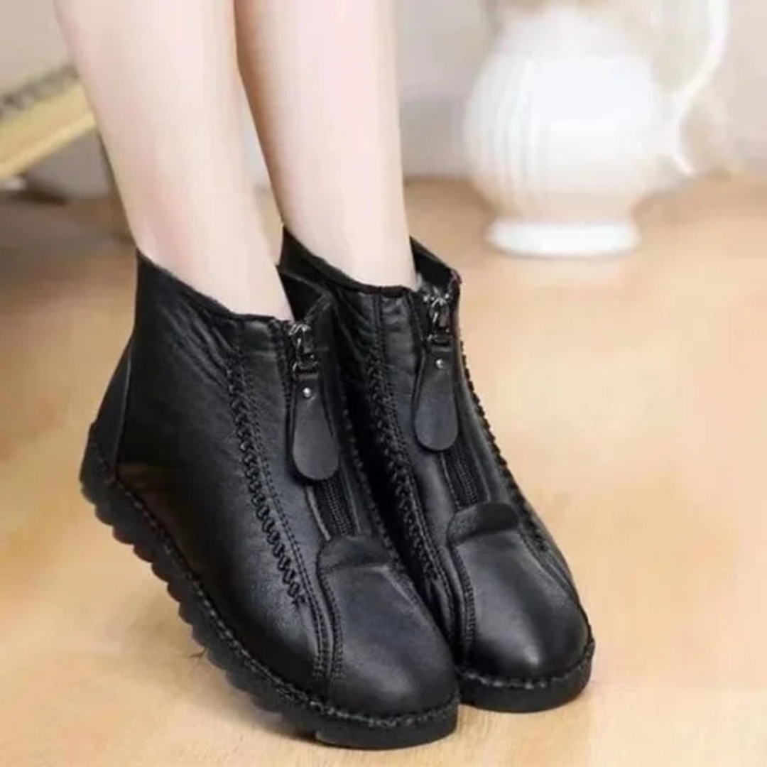 Aurora | Damen Orthopädische Gefütterte Stiefeletten mit Reißverschluss und Stabiler Sohle