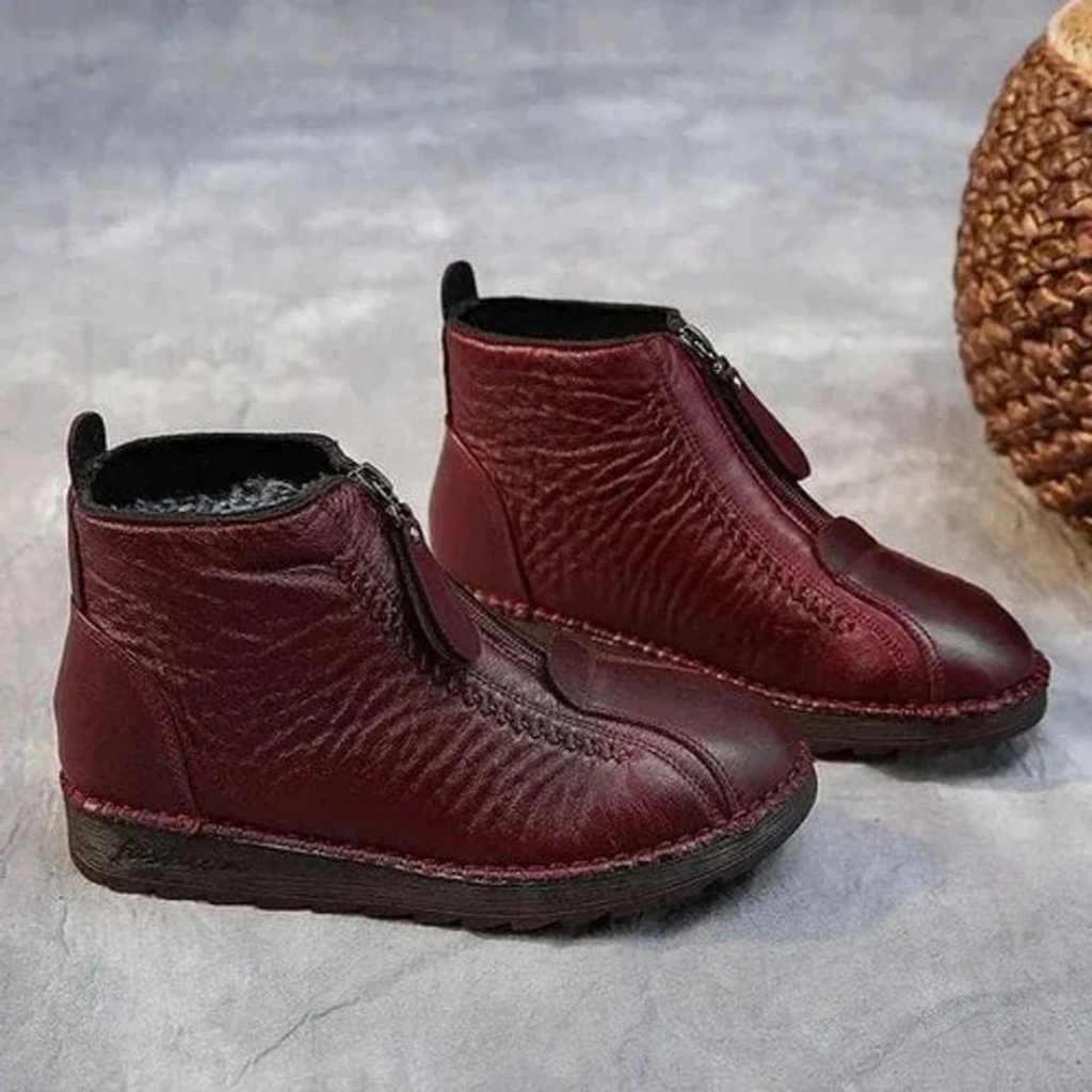 Aurora | Damen Orthopädische Gefütterte Stiefeletten mit Reißverschluss und Stabiler Sohle
