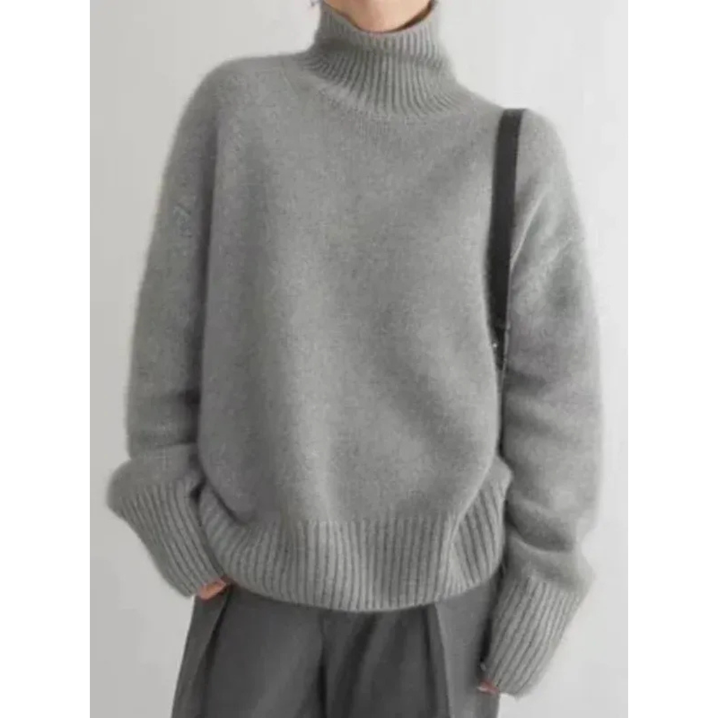 Barbara | Damen Langarm Rollkragenpullover mit schlichtem Design