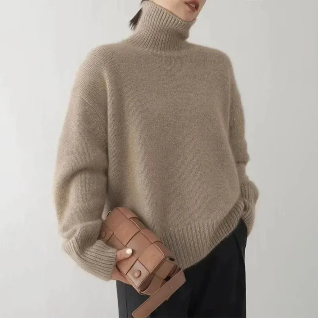 Barbara | Damen Langarm Rollkragenpullover mit schlichtem Design