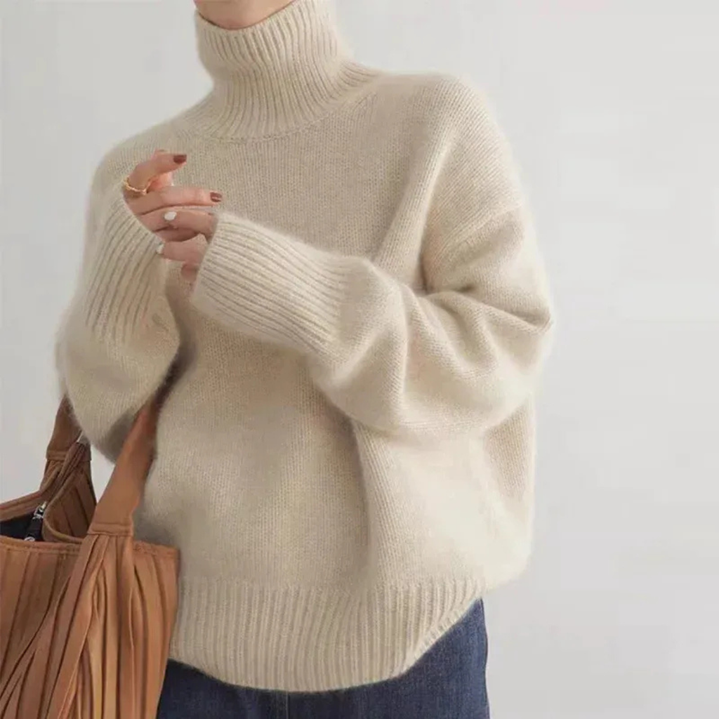 Barbara | Damen Langarm Rollkragenpullover mit schlichtem Design