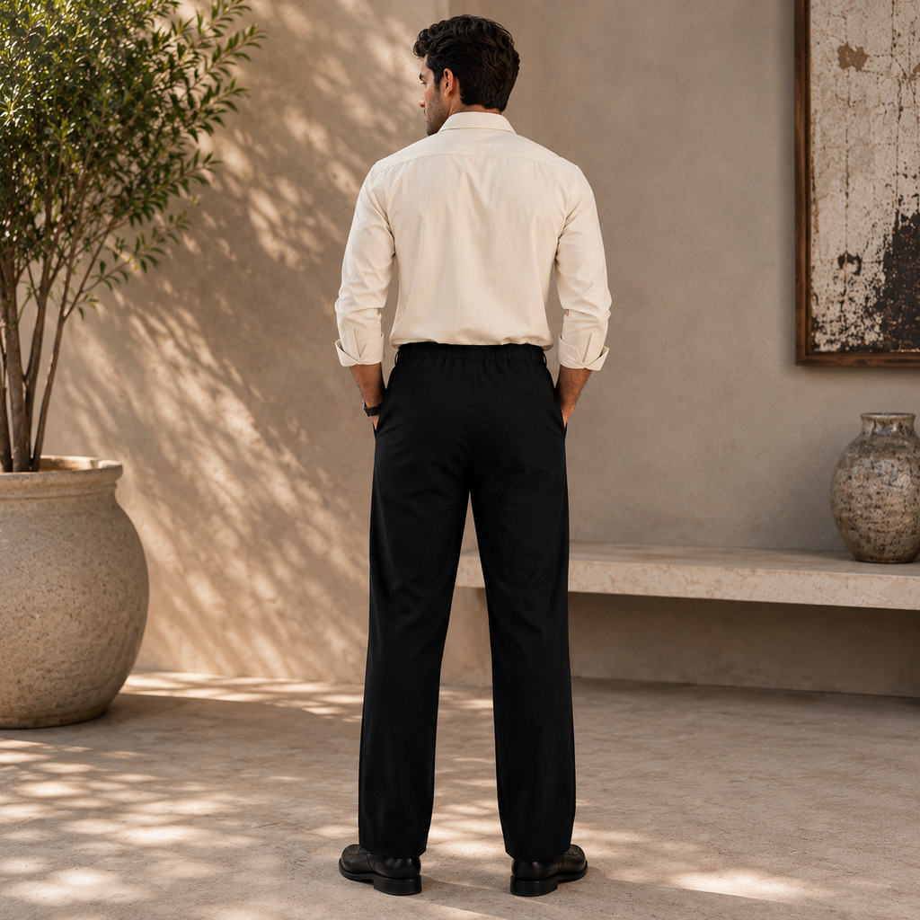Ben | Herren Freizeit Hose mit Falten