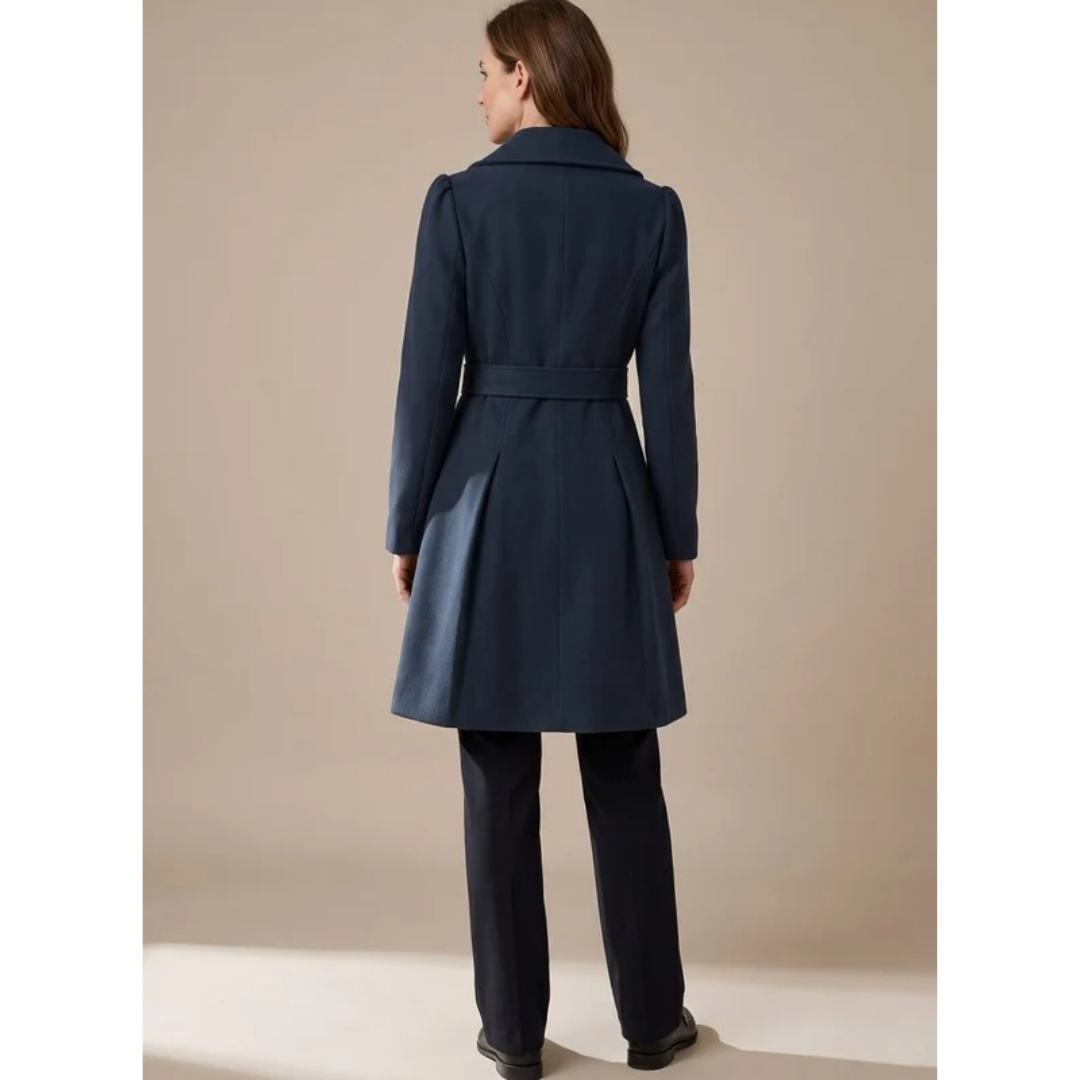 Bernadette | Damen Winterjacke mit Taillengürtel, Knöpfen und Reverskragen