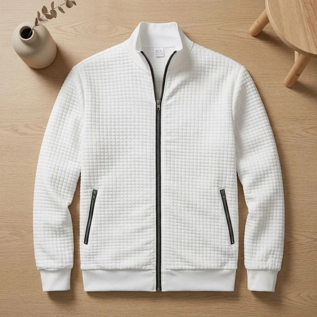 Bernd | Herren Strickjacke mit Stehkragen und Reißverschluss