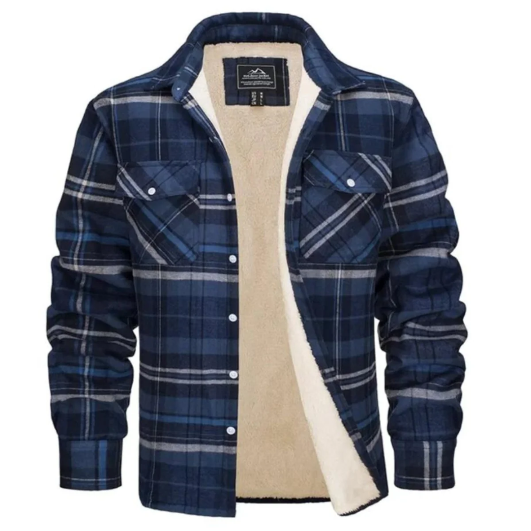 Bernhard | Herren Jacke mit Plaid Design und Taschen