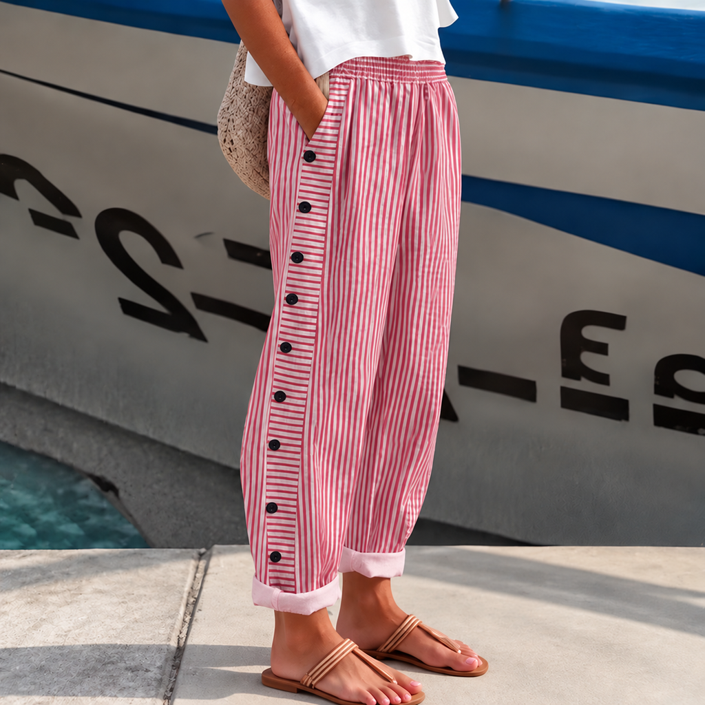 Berta | Damen Sommer Hose Mit Taschen