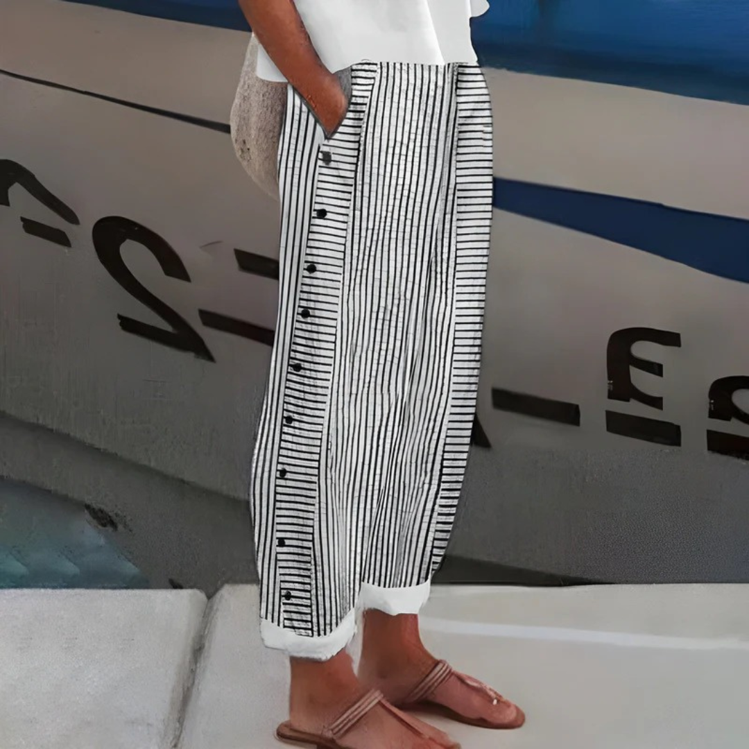 Berta | Damen Sommer Hose Mit Taschen