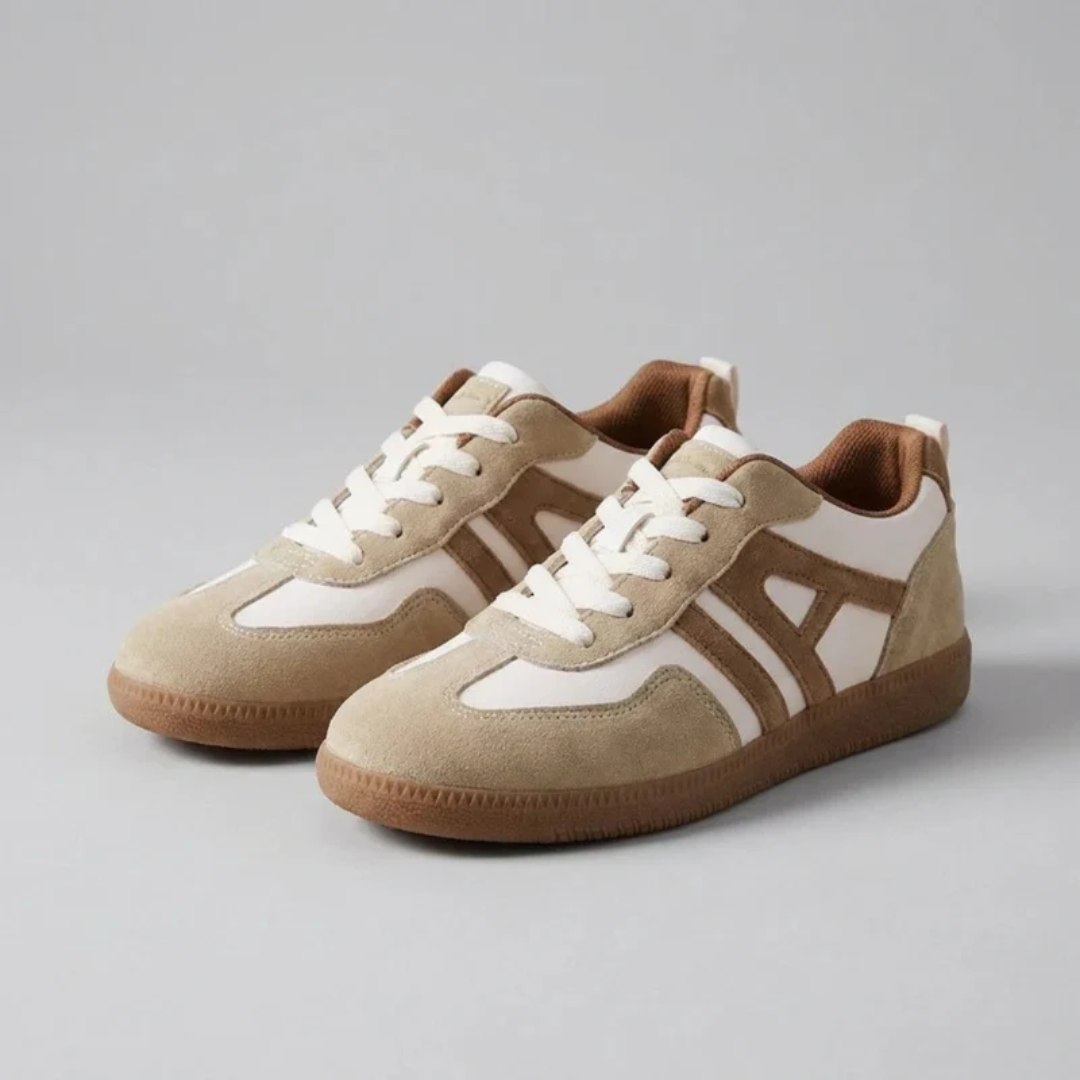 Bettina | Damen Beige Bequeme Sneaker Alltag Leicht