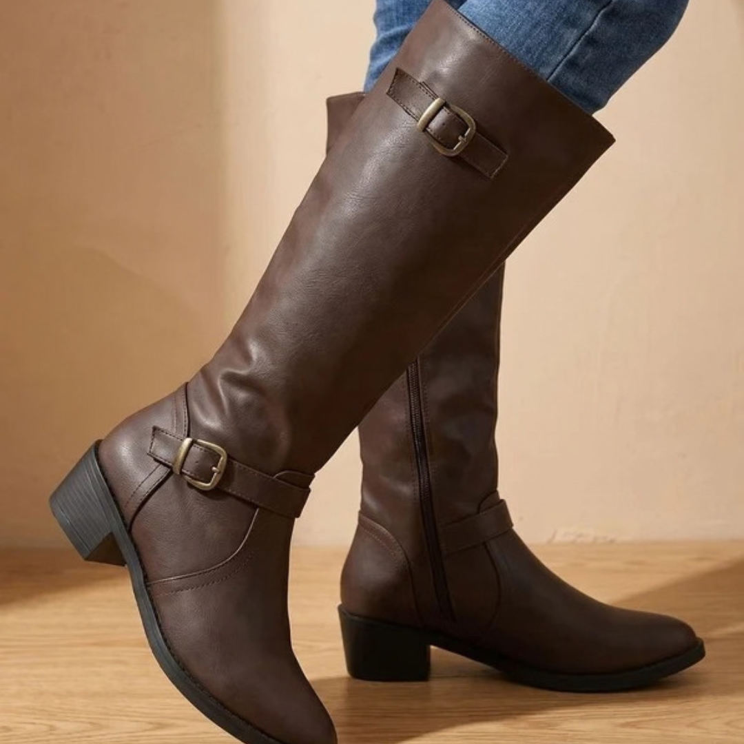 Bettina | Damen Orthopädische Stiefel mit Schnallen und Absatz