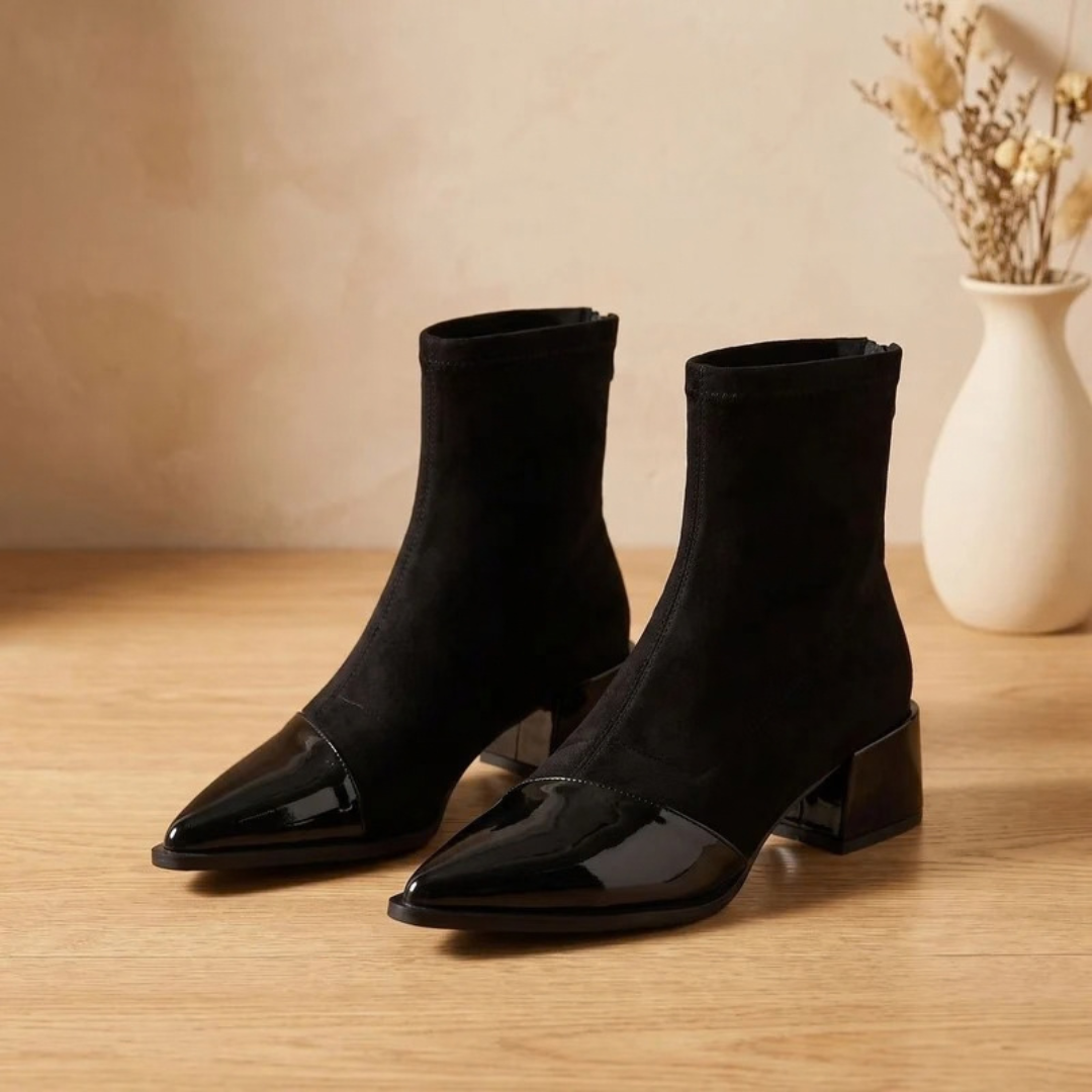 Bianca | Damen Orthopädische Stiefeletten mit spitzem Design und Absatz