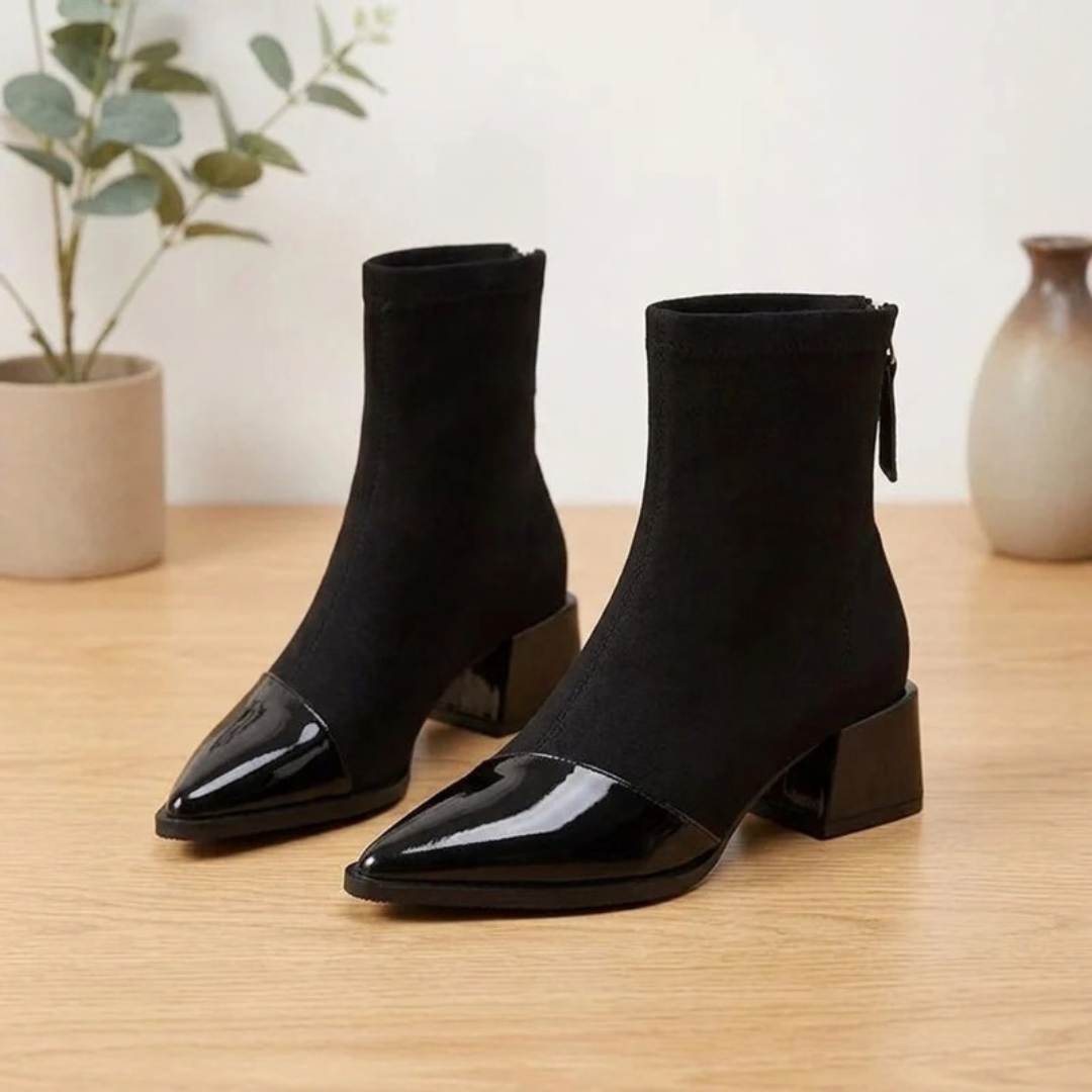 Bianca | Damen Orthopädische Stiefeletten mit spitzem Design und Absatz