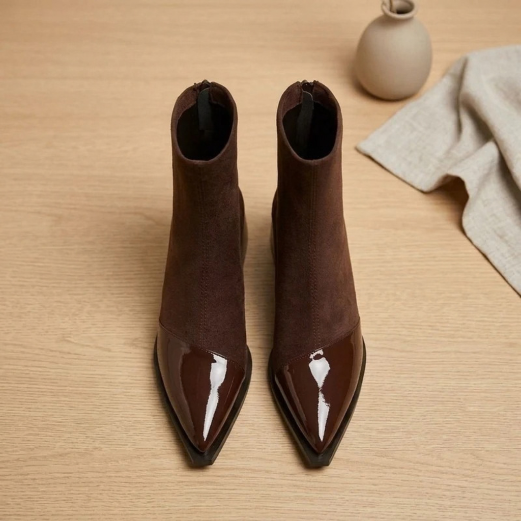 Bianca | Damen Orthopädische Stiefeletten mit spitzem Design und Absatz