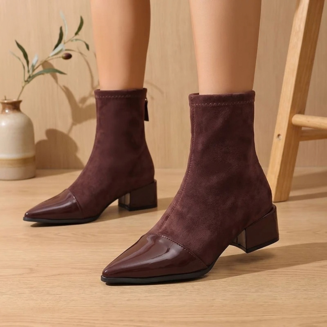 Bianca | Damen Orthopädische Stiefeletten mit spitzem Design und Absatz