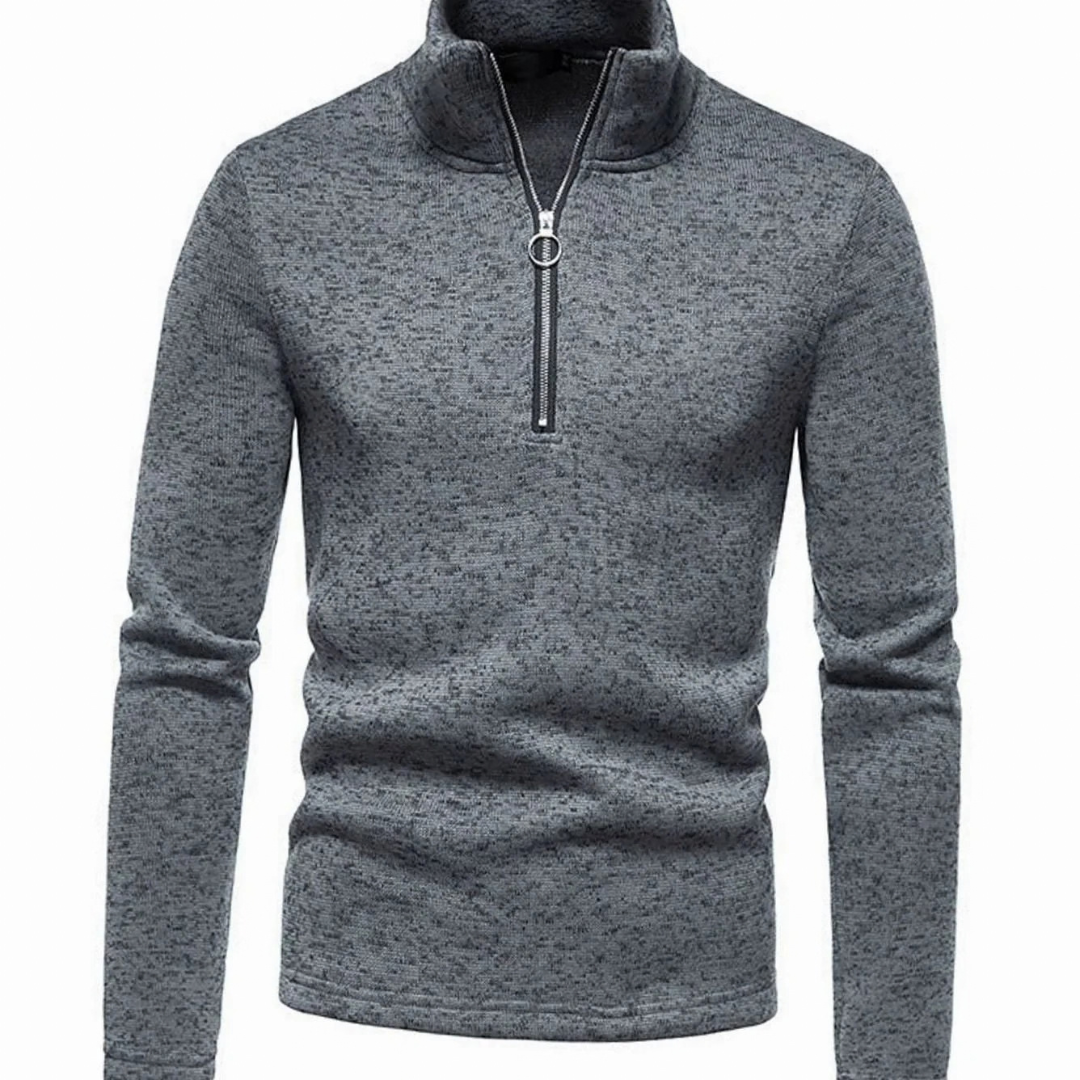 Bjarne | Herren Strickpullover mit Reißverschluss und Stehkragen
