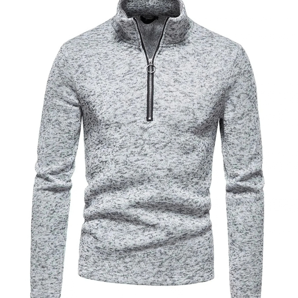 Bjarne | Herren Strickpullover mit Reißverschluss und Stehkragen