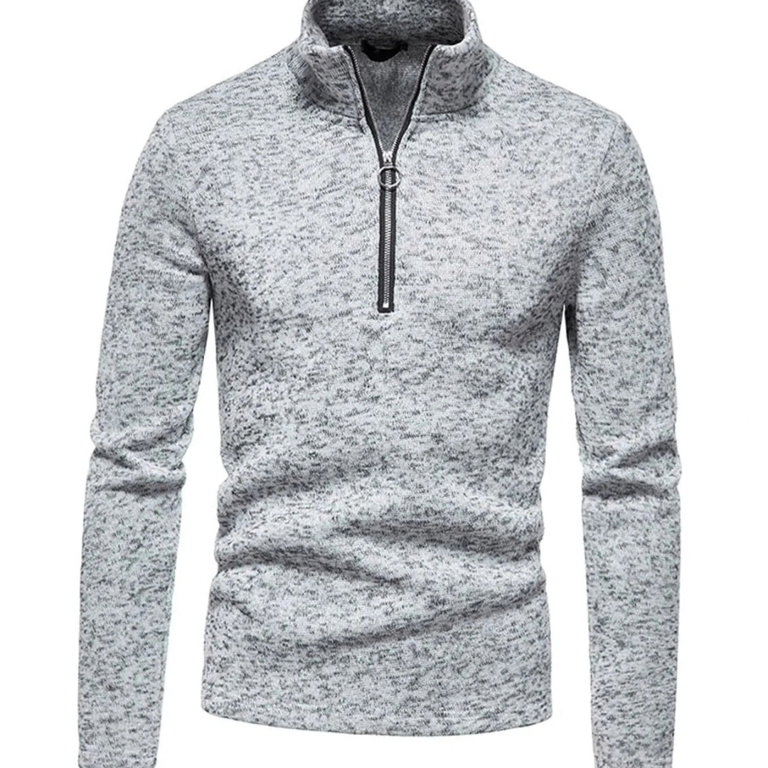 Bjarne | Herren Strickpullover mit Reißverschluss und Stehkragen