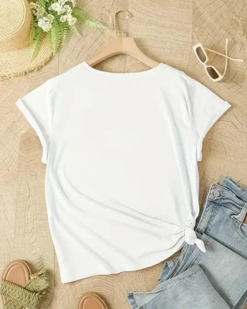 Blumen T-Shirt Kurzarm | Damen Sommer T-Shirt