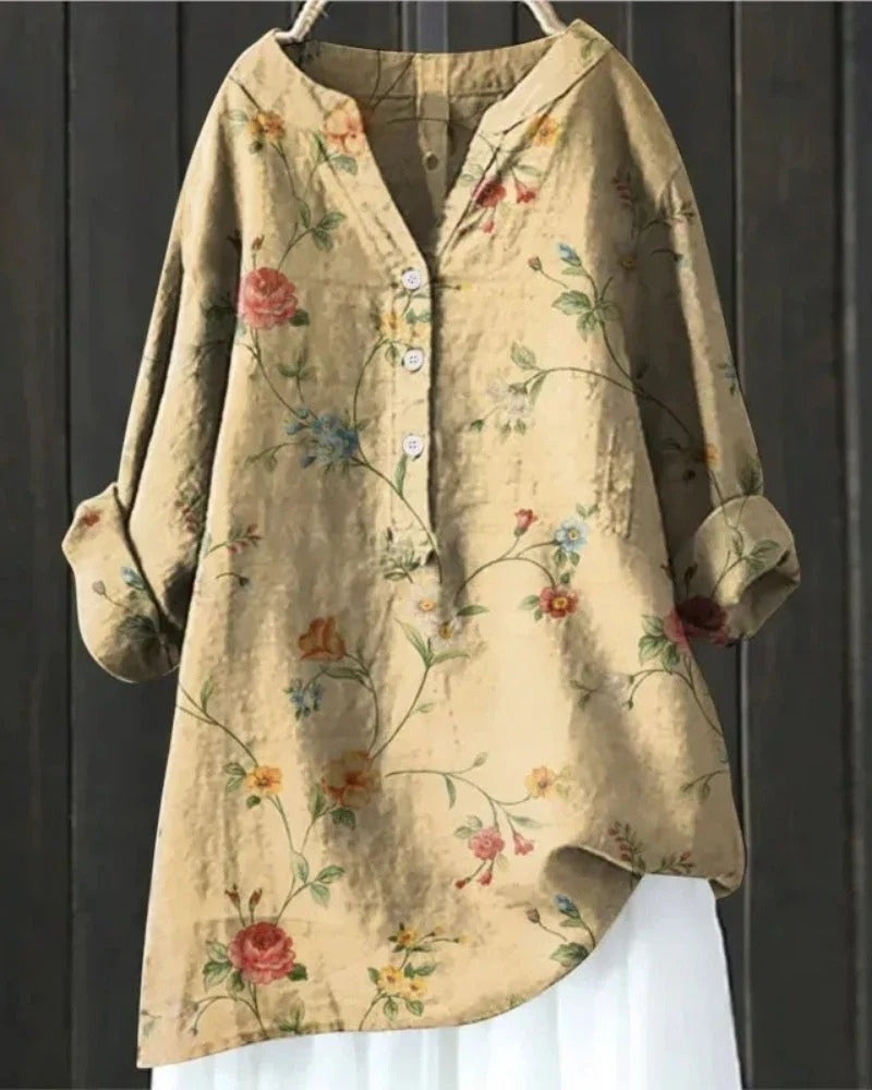 Bluse mit floralem Muster | Langarm Damen