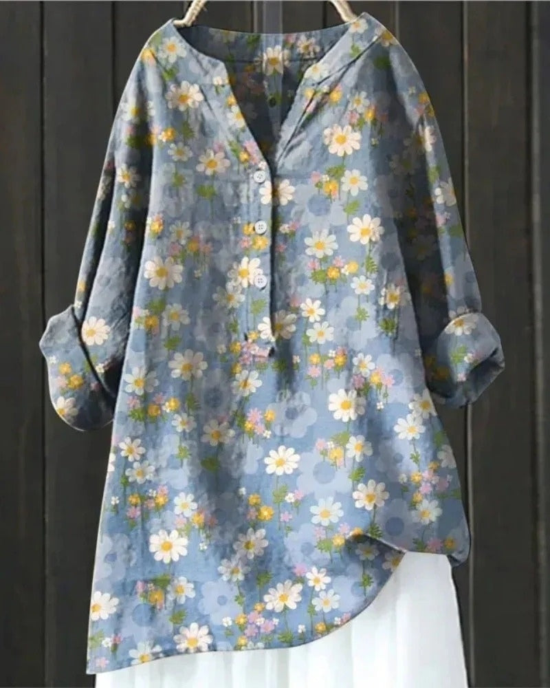 Bluse mit floralem Muster | Langarm Damen